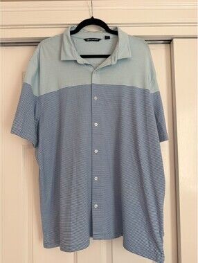 Cutter & Buck Pioneer Engineered Stripe short-sleeve button-down shirt
